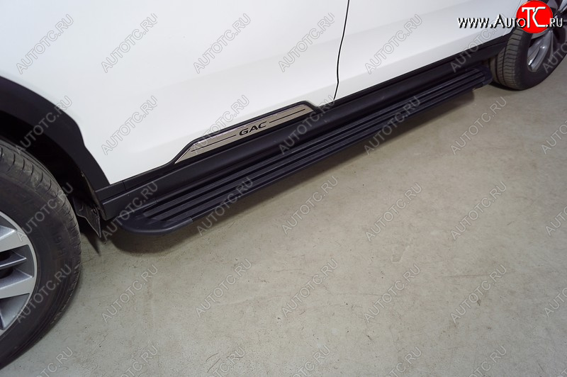 21 999 р. Пороги алюминиевые Slim Line ТСС Тюнинг  GAC GS8 (2016-2023) (Black)  с доставкой в г. Керчь