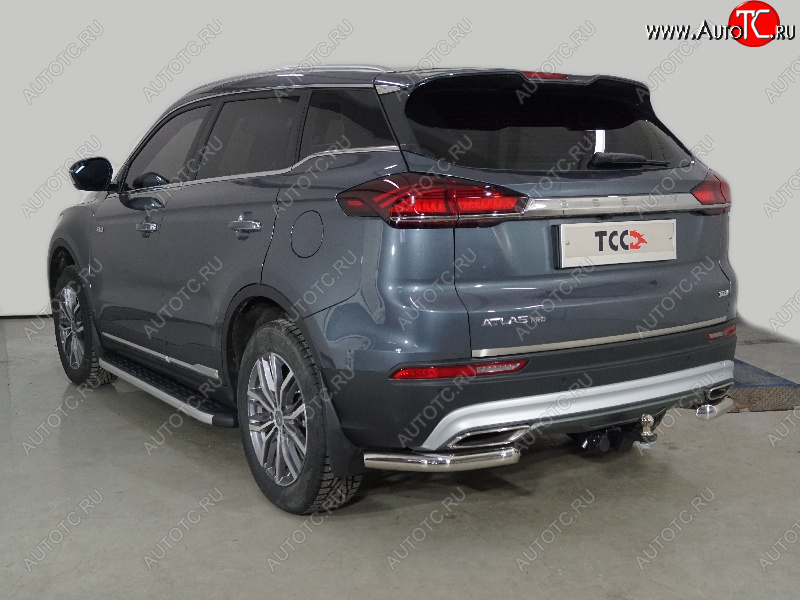 20 749 р. Защита задняя (уголки 60,3 мм) ТСС Тюнинг  Geely Atlas Pro  NL3 (2019-2025) (уголки)  с доставкой в г. Керчь