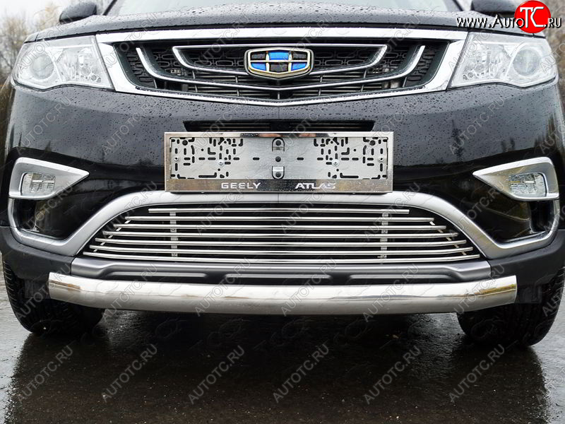 11 749 р. Нижняя декоративная вставка в бампер ТСС Тюнинг  Geely Atlas  NL3 (2016-2022) (d 12 мм)  с доставкой в г. Керчь