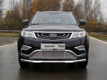 Защита переднего бампера нижняя с ДХО 60,3 мм ТСС Тюнинг Geely Atlas NL3 (2016-2022) (нержавейка)