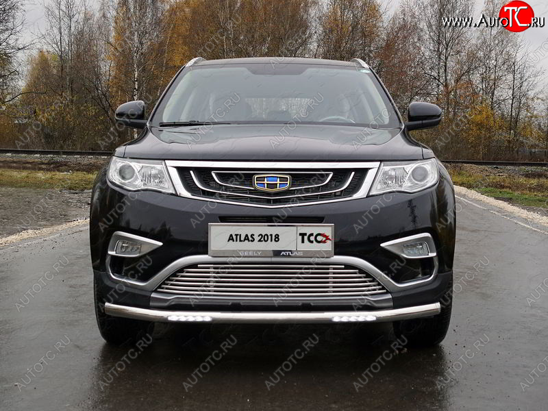 33 849 р. Защита переднего бампера нижняя с ДХО 60,3 мм ТСС Тюнинг  Geely Atlas  NL3 (2016-2022) (нержавейка)  с доставкой в г. Керчь