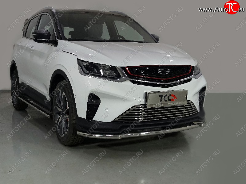 17 099 р. Защита переднего бампера нижняя 42,4 мм ТСС Тюнинг Geely Coolray SX11 дорестайлинг (2018-2023) (нержавейка)  с доставкой в г. Керчь