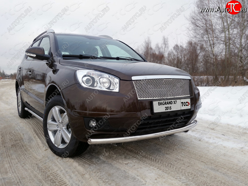 17 649 р. Защита переднего бампера нижняя d60,3 мм ТСС Тюнинг Geely Emgrand X7 дорестайлинг (2011-2015) (нержавейка)  с доставкой в г. Керчь