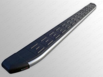 Пороги алюминиевые с пластиковой накладкой, ТСС Тюнинг Geely Emgrand X7 (2011-2015) дорестайлинг (карбон серебро)