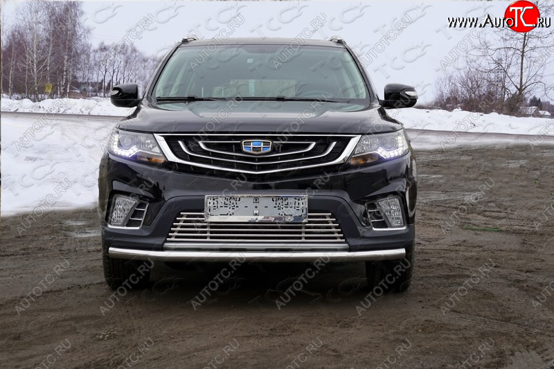 8 799 р. Нижняя декоративная вставка в бампер ТСС Тюнинг  Geely Emgrand X7 (2019-2021) 2-ой рестайлинг (d 12 мм)  с доставкой в г. Керчь