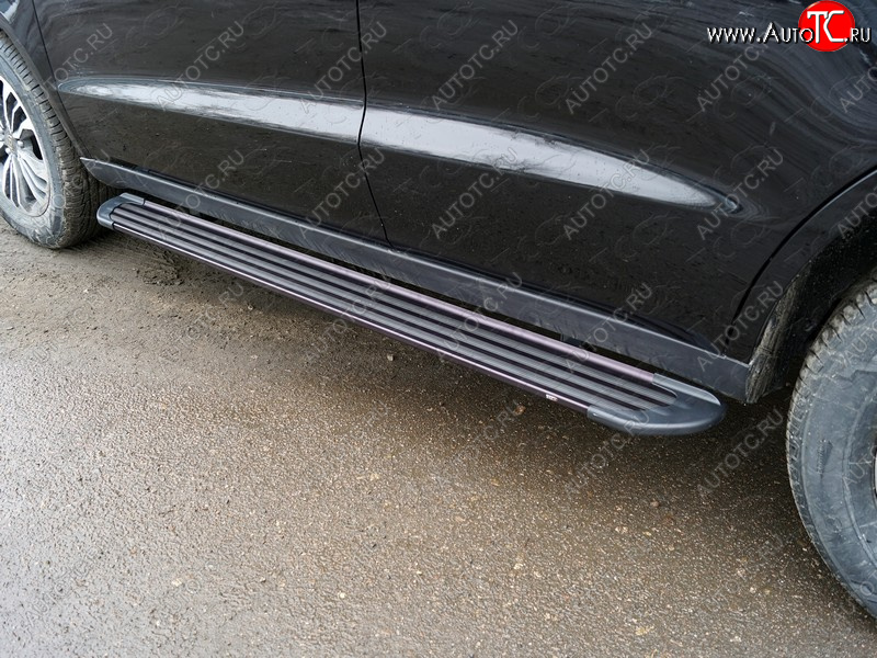 21 999 р. Пороги алюминиевые Slim Line ТСС Тюнинг  Geely Emgrand X7 (2015-2021) 1-ый рестайлинг, 2-ой рестайлинг (Black)  с доставкой в г. Керчь