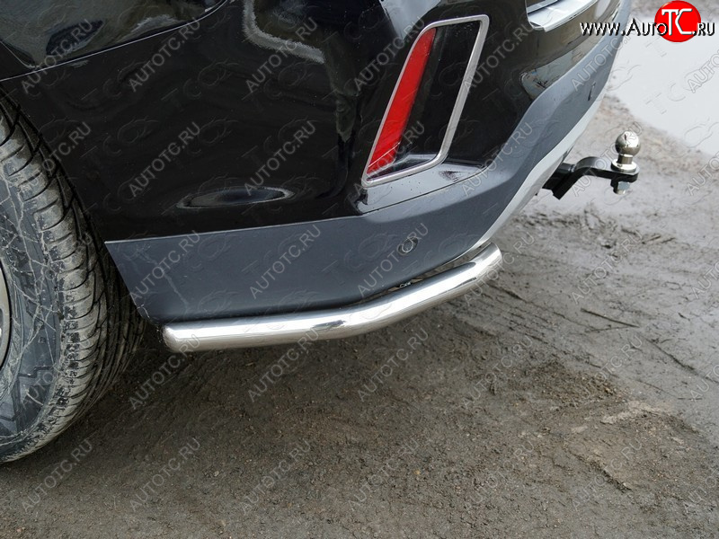 9 349 р. Защита заднего бампера (уголки, d60,3 мм) TCC Geely Emgrand X7 2-ой рестайлинг (2019-2021)  с доставкой в г. Керчь