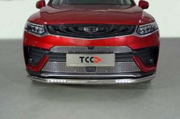 Защита переднего бампера нижняя с ДХО 60,3 мм ТСС Тюнинг Geely Tugella  FY11,HPBA4 (2019-2025) дорестайлинг, рестайлинг (нержавейка)