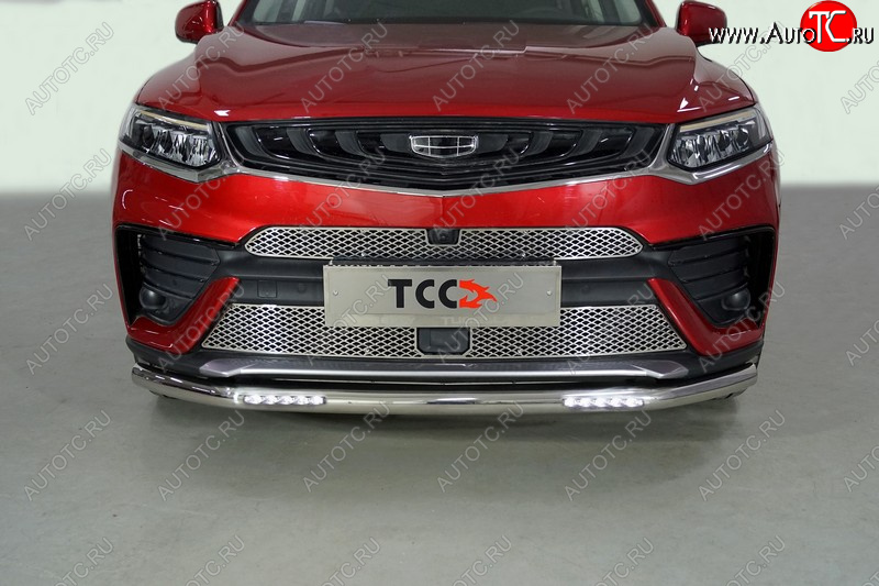 36 299 р. Защита переднего бампера нижняя с ДХО 60,3 мм ТСС Тюнинг  Geely Tugella  FY11,HPBA4 (2019-2025) дорестайлинг, рестайлинг (нержавейка)  с доставкой в г. Керчь