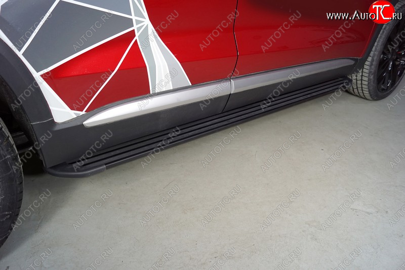 21 999 р. Пороги алюминиевые Slim Line ТСС Тюнинг  Geely Tugella  FY11,HPBA4 (2019-2025) дорестайлинг, рестайлинг (Black)  с доставкой в г. Керчь