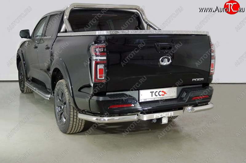 25 399 р. Защита задняя (уголки, нержавейка 76,1 мм) ТСС Тюнинг  Great Wall Poer (2021-2025)  с доставкой в г. Керчь