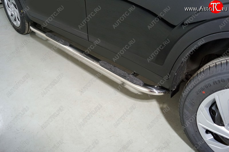34 749 р. Пороги овальные гнутые с накладкой 75х42 мм ТСС Тюнинг Haval Dargo (2022-2025) (серые)  с доставкой в г. Керчь