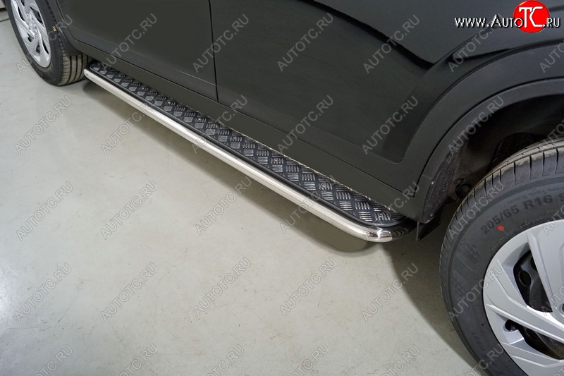 30 549 р. Пороги с площадкой 42,4 мм ТСС Тюнинг Haval Dargo (2022-2025) (серые)  с доставкой в г. Керчь
