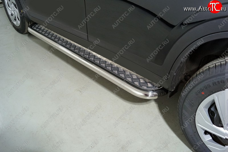 34 799 р. Пороги с площадкой 60,3 мм ТСС Тюнинг  Haval Dargo (2022-2025) (серые)  с доставкой в г. Керчь