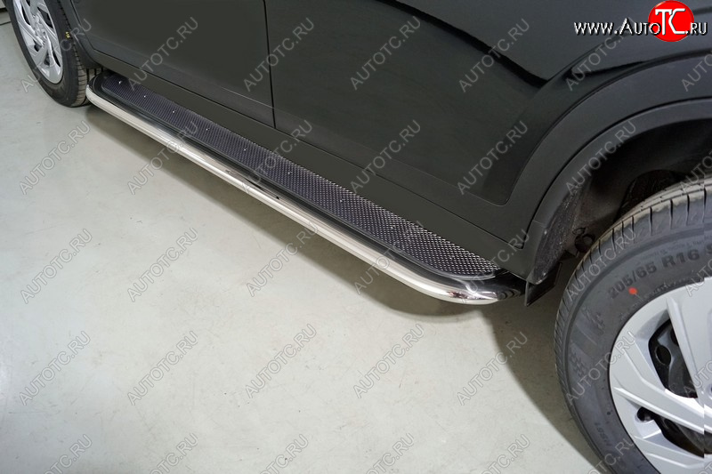 45 999 р. Пороги с площадкой 75х42 мм ТСС Тюнинг Haval Dargo (2022-2025) (нержавейка)  с доставкой в г. Керчь