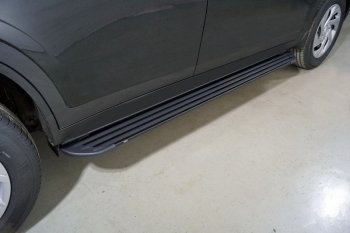 Пороги алюминиевые Slim Line ТСС Тюнинг Haval Dargo (2022-2025) (Black)