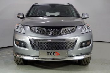 Защита переднего бампера нижняя с ДХО 60,3 мм Haval H5 рестайлинг (2020-2023) (нержавейка)