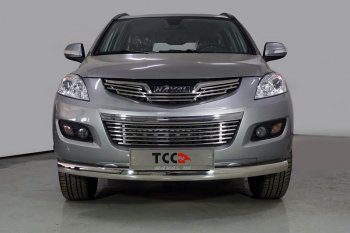 Защита переднего бампера нижняя овальная 75х42 мм ТСС Тюнинг Haval H5 рестайлинг (2020-2023) (нержавейка)