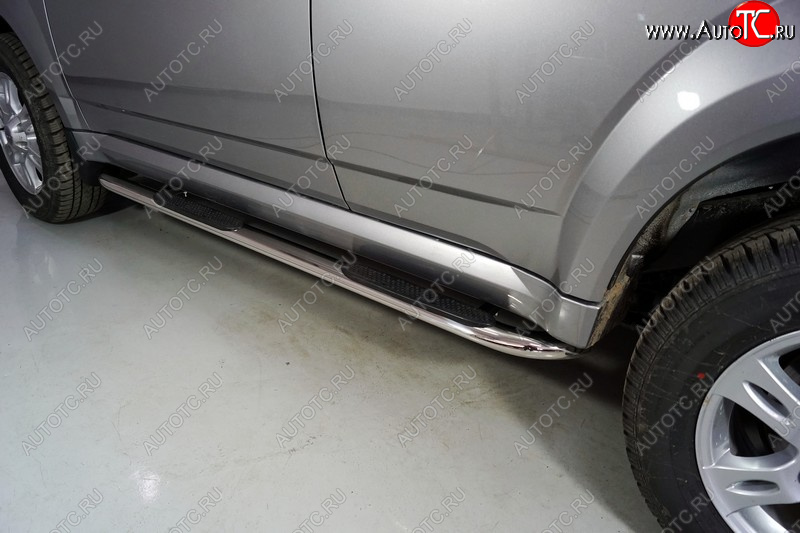 33 799 р. Пороги овальные гнутые с накладкой 75х42 мм Haval H5 рестайлинг (2020-2023) (серые)  с доставкой в г. Керчь