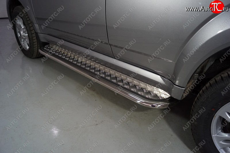 34 999 р. Пороги с площадкой 75х42 мм ТСС Тюнинг Haval H5 рестайлинг (2020-2023) (серые)  с доставкой в г. Керчь