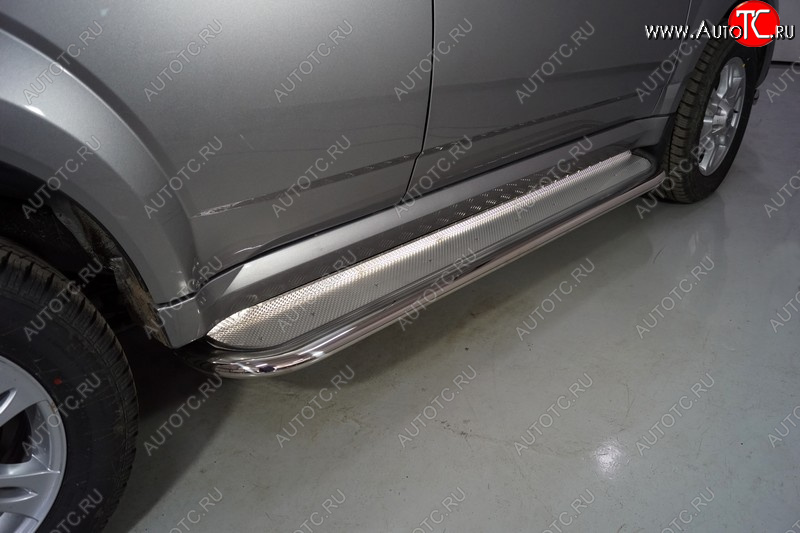 44 999 р. Пороги с площадкой 75х42 мм ТСС Тюнинг Haval H5 рестайлинг (2020-2023) (нержавейка)  с доставкой в г. Керчь
