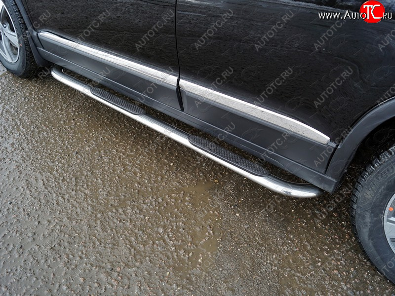 34 749 р. Пороги овальные гнутые с накладкой 75х42 мм  Haval H6 (2013-2020) (серые)  с доставкой в г. Керчь