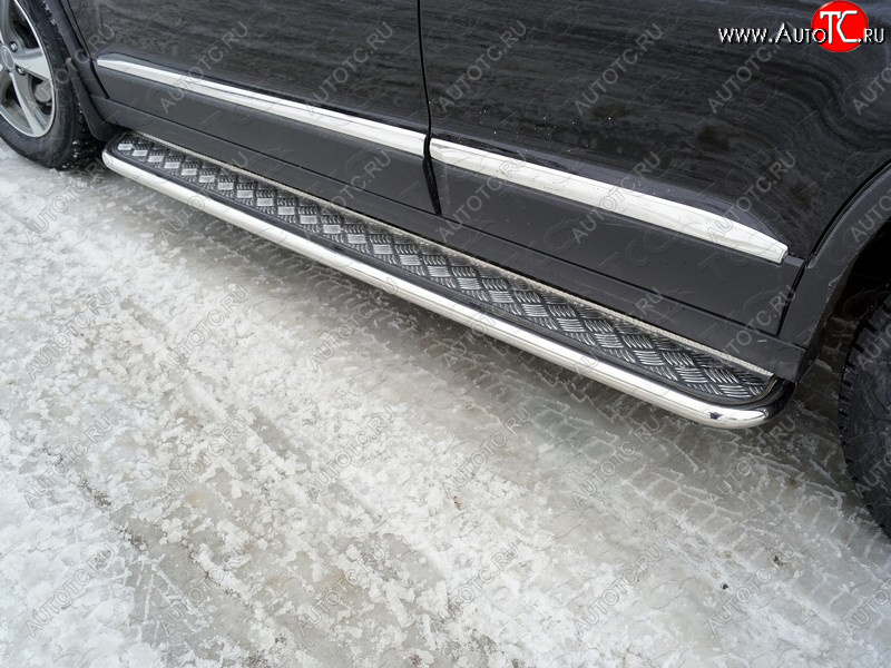 30 099 р. Пороги с площадкой 42,4 мм ТСС Тюнинг  Haval H6 (2013-2020) (серые)  с доставкой в г. Керчь