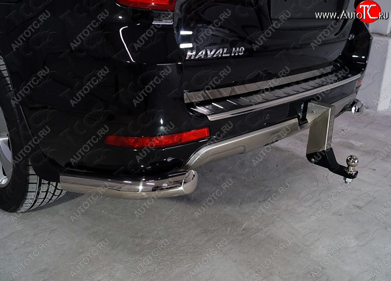 17 999 р. Защита задняя (уголки, нержавейка 76,1 мм) ТСС Тюнинг Haval H9 1-ый рестайлинг (2017-2019)  с доставкой в г. Керчь