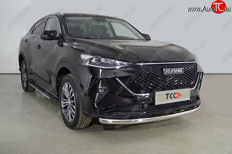 14 299 р. Защита переднего бампера нижняя d60,3 мм ТСС Тюнинг  Haval F7x (2022-2024) рестайлинг (нержавейка)  с доставкой в г. Керчь