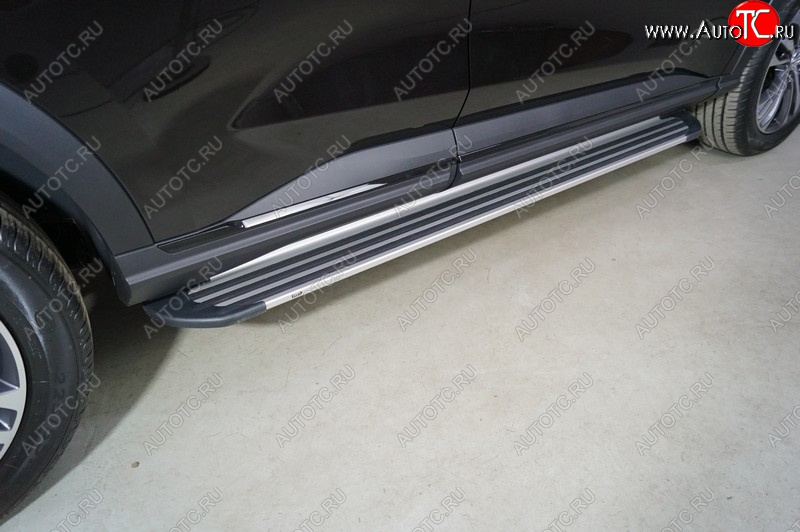 20 599 р. Пороги алюминиевые Slim Line ТСС Тюнинг  Haval F7x (2022-2024) рестайлинг (Silver)  с доставкой в г. Керчь
