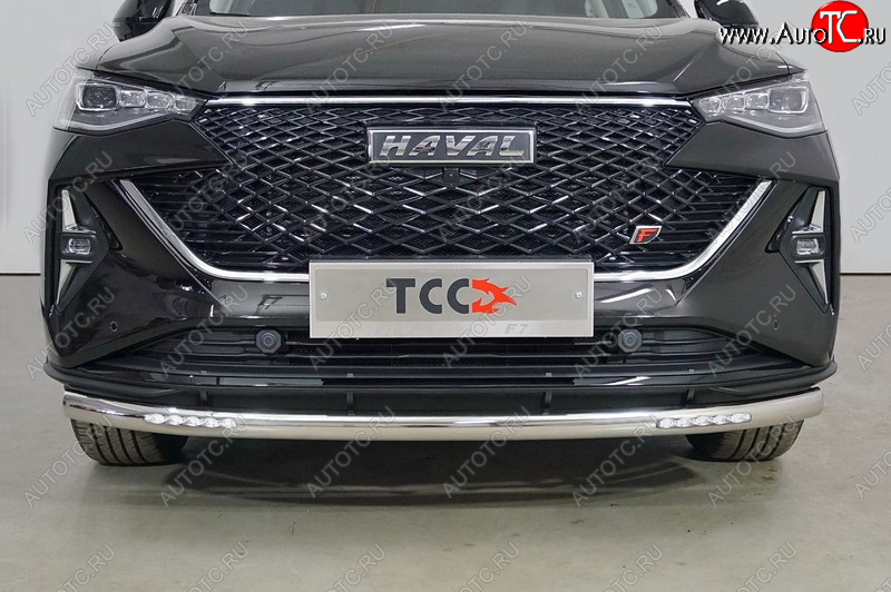 27 999 р. Защита переднего бампера нижняя с ДХО 60,3 мм ТСС Тюнинг  Haval F7 (2022-2024) рестайлинг (нержавейка)  с доставкой в г. Керчь