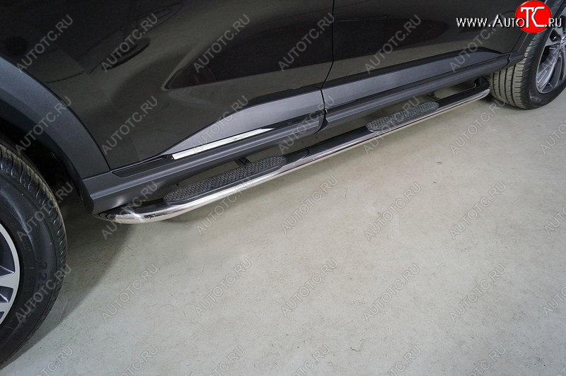 34 749 р. Пороги овальные гнутые с накладкой 75х42 мм Haval F7 рестайлинг (2022-2024) (серые)  с доставкой в г. Керчь
