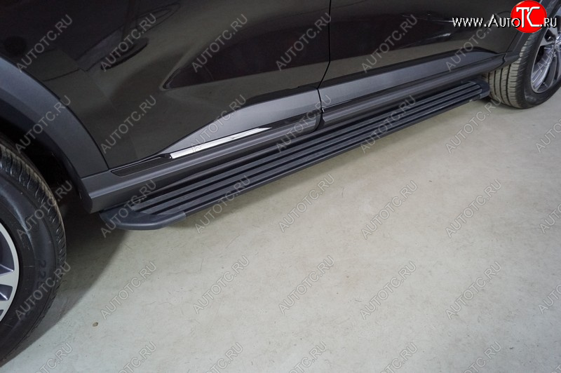 21 999 р. Пороги алюминиевые Slim Line ТСС Тюнинг  Haval F7 (2022-2024) рестайлинг (Black)  с доставкой в г. Керчь