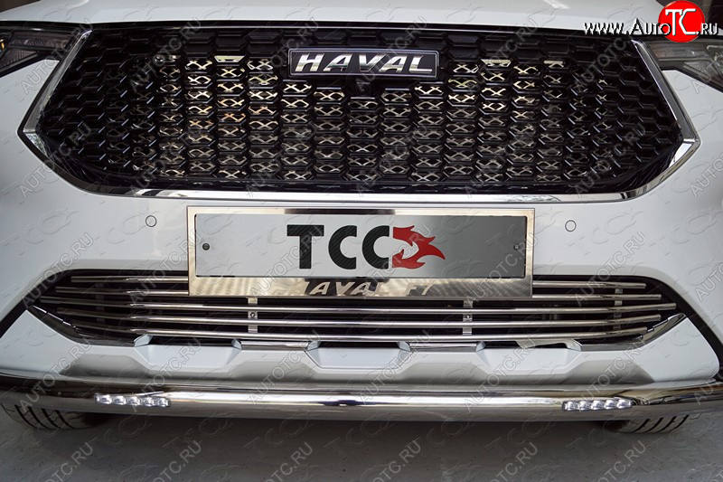 35 999 р. Защита передняя нижняя короткая с ДХО 60,3 мм ТСС Тюнинг  Haval F7 (2018-2022)  дорестайлинг (нержавейка)  с доставкой в г. Керчь