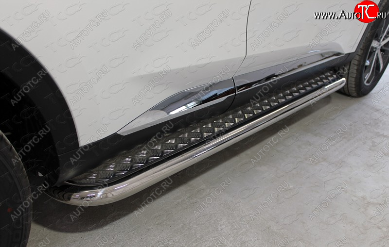 34 799 р. Пороги с площадкой 60,3 мм ТСС Тюнинг  Haval F7 (2018-2022)  дорестайлинг (серые)  с доставкой в г. Керчь