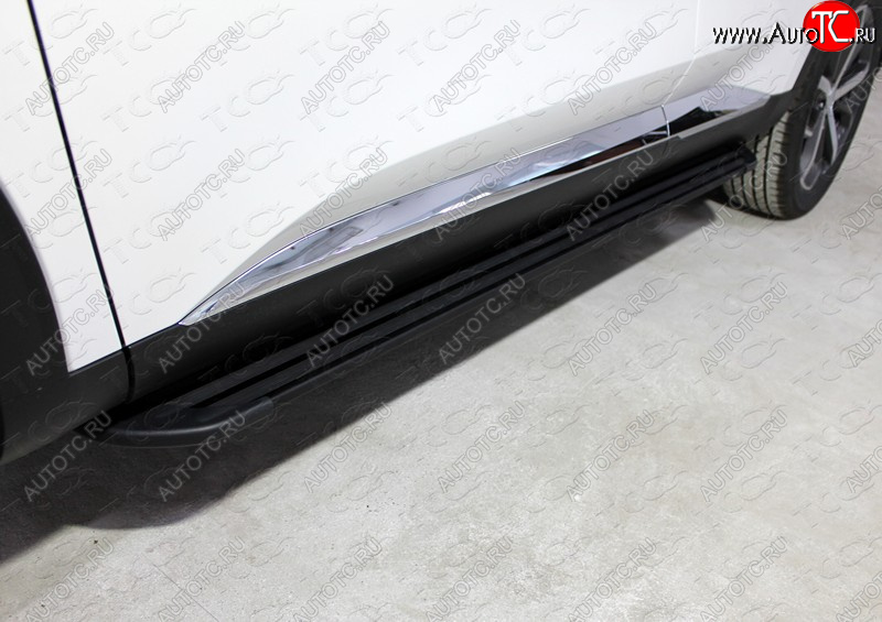 21 999 р. Пороги алюминиевые Slim Line ТСС Тюнинг  Haval F7 (2018-2022)  дорестайлинг (Black)  с доставкой в г. Керчь
