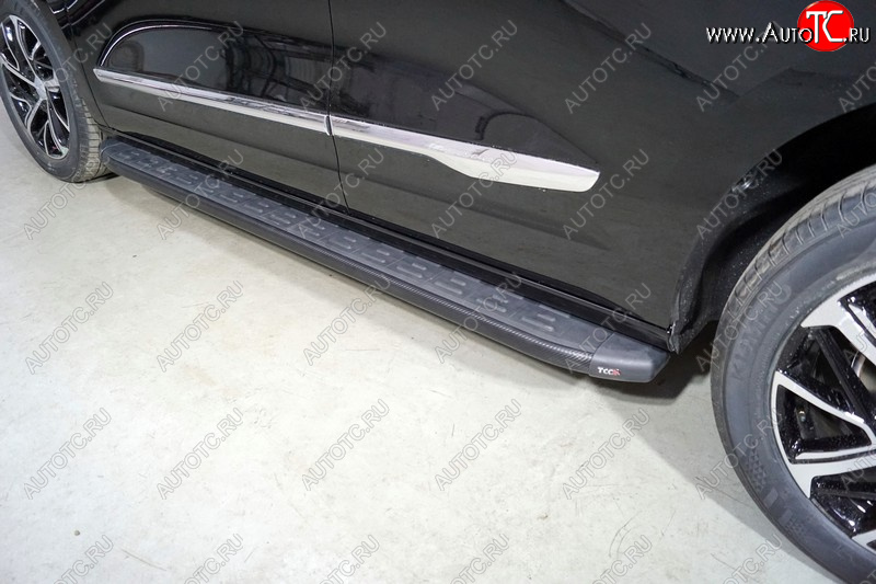 21 999 р. Пороги алюминиевые с пластиковой накладкой ТСС Тюнинг  Haval Jolion (2020-2024) дорестайлинг (карбон черные)  с доставкой в г. Керчь