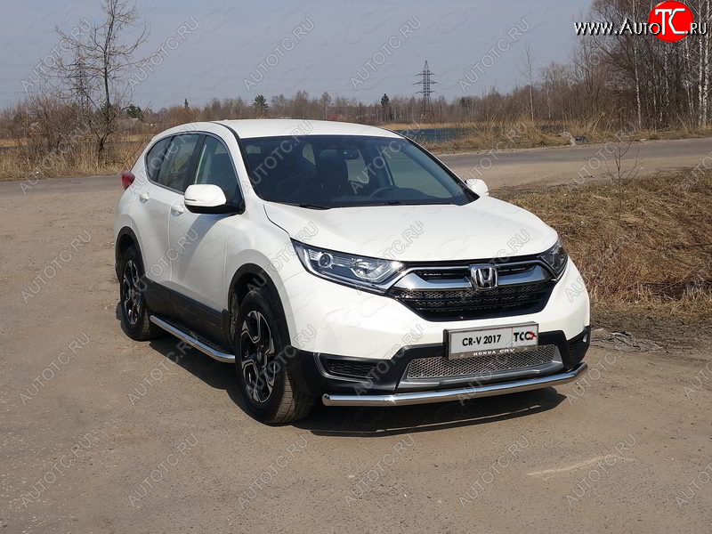 18 999 р. Защита переднего бампера нижняя d60,3 мм ТСС Тюнинг Honda CR-V RW,RT дорестайлинг (2016-2020) (нержавейка)  с доставкой в г. Керчь