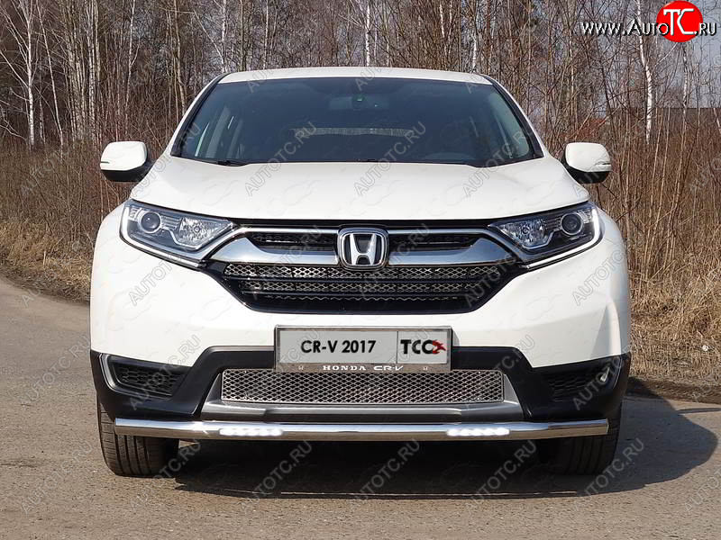 33 849 р. Защита переднего бампера нижняя с ДХО 60,3 мм  Honda CR-V  RW,RT (2016-2020) дорестайлинг (нержавейка)  с доставкой в г. Керчь