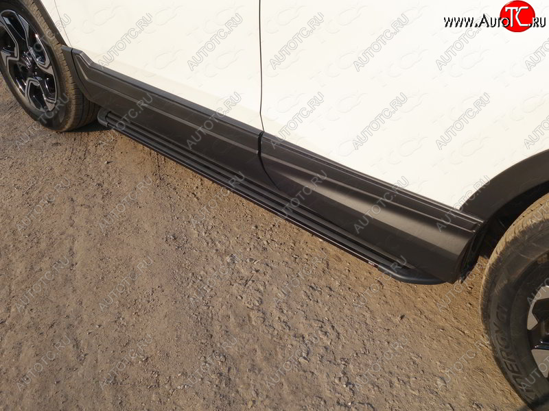 21 999 р. Пороги алюминиевые Slim Line ТСС Тюнинг  Honda CR-V  RW,RT (2016-2020) дорестайлинг (Black)  с доставкой в г. Керчь