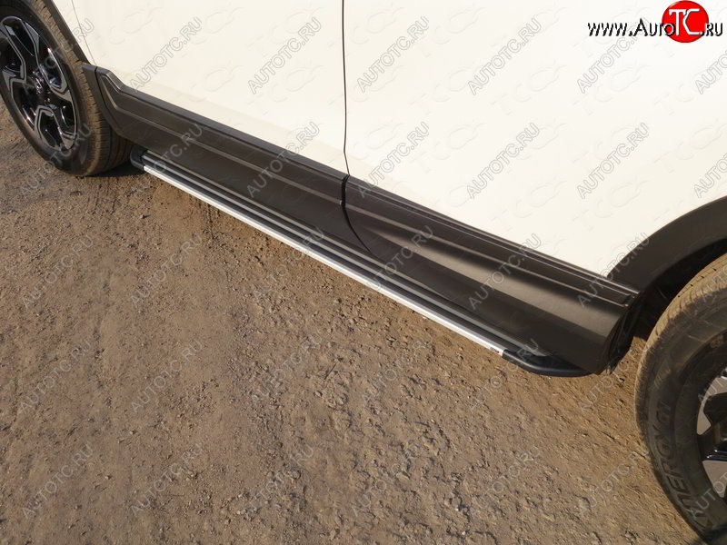 20 599 р. Пороги алюминиевые Slim Line ТСС Тюнинг Honda CR-V RW,RT дорестайлинг (2016-2020) (Silver)  с доставкой в г. Керчь