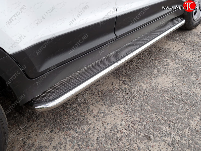 36 999 р. Пороги с площадкой 42,4 мм ТСС Тюнинг  Hyundai Creta  GS (2015-2021) дорестайлинг, рестайлинг (нержавейка)  с доставкой в г. Керчь