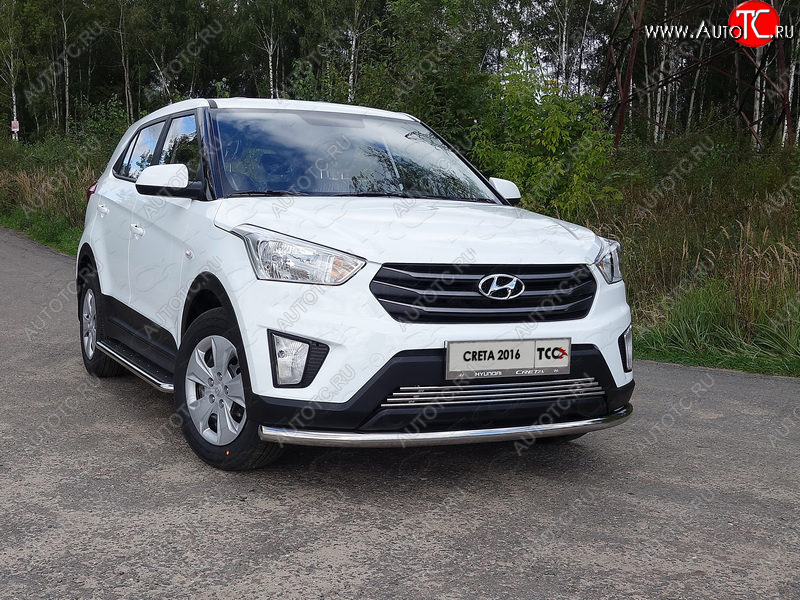 17 649 р. Защита переднего бампера нижняя d60,3 мм ТСС Тюнинг Hyundai Creta GS дорестайлинг (2015-2019) (нержавейка)  с доставкой в г. Керчь