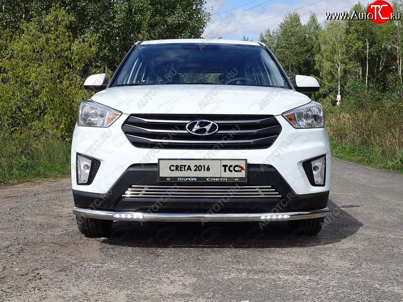 33 849 р. Защита переднего бампера нижняя с ДХО 60,3 мм ТСС Тюнинг  Hyundai Creta  GS (2015-2021) дорестайлинг, рестайлинг (нержавейка)  с доставкой в г. Керчь