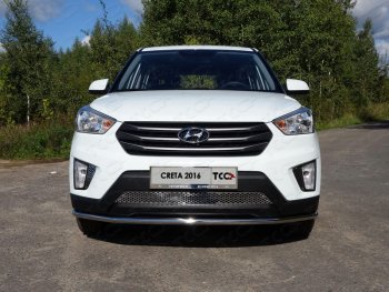 Защита переднего бампера нижняя d42,4 мм ТСС Тюнинг Hyundai Creta GS дорестайлинг (2015-2019) (нержавейка)