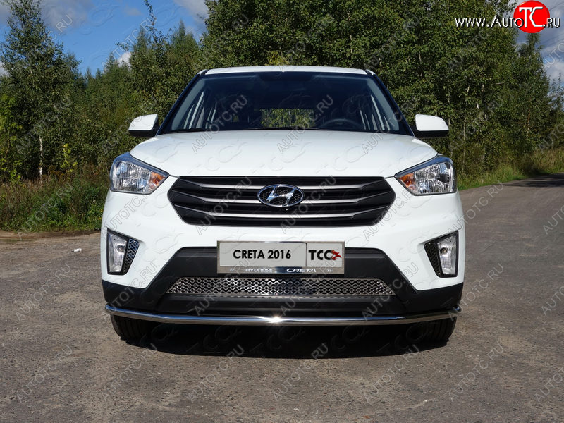 15 999 р. Защита переднего бампера нижняя d42,4 мм ТСС Тюнинг  Hyundai Creta  GS (2015-2019) дорестайлинг (нержавейка)  с доставкой в г. Керчь