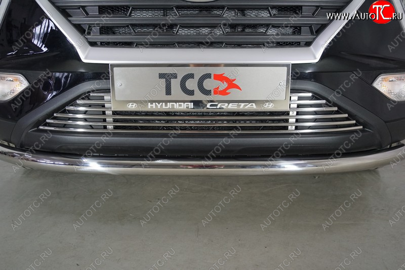 10 949 р. Декоративная вставка в бампер ТСС Тюнинг  Hyundai Creta  SU (2020-2022) (d 12 мм)  с доставкой в г. Керчь