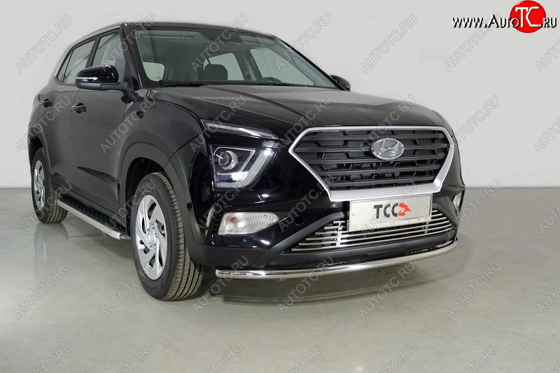 17 099 р. Защита переднего бампера нижняя d42,4 мм ТСС Тюнинг  Hyundai Creta  SU (2020-2022) (нержавейка)  с доставкой в г. Керчь
