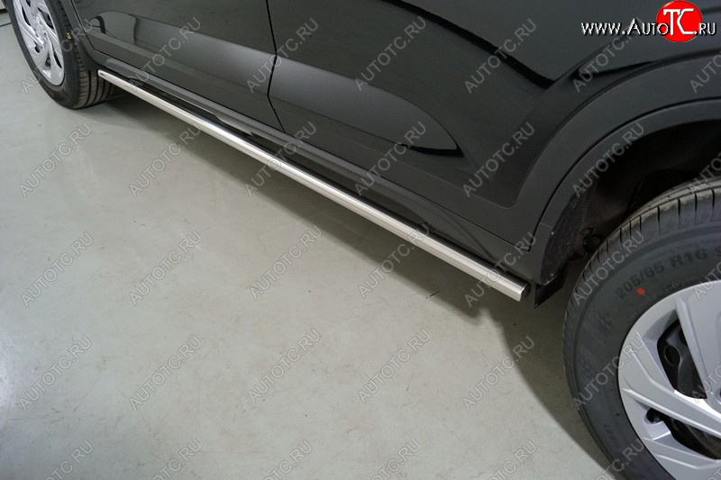 20 499 р. Защита порогов труба d42,4 мм ТСС Тюнинг  Hyundai Creta  SU (2020-2022) (серые)  с доставкой в г. Керчь