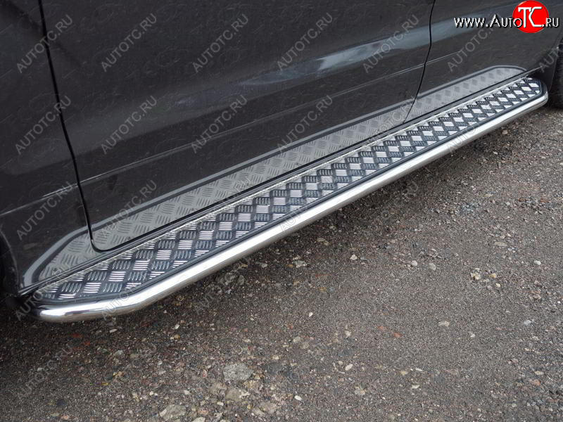 38 999 р. Пороги с площадкой 42,4 мм ТСС Тюнинг  Hyundai Starex/Grand Starex/H1  TQ (2014-2018) рестайлинг (серые)  с доставкой в г. Керчь